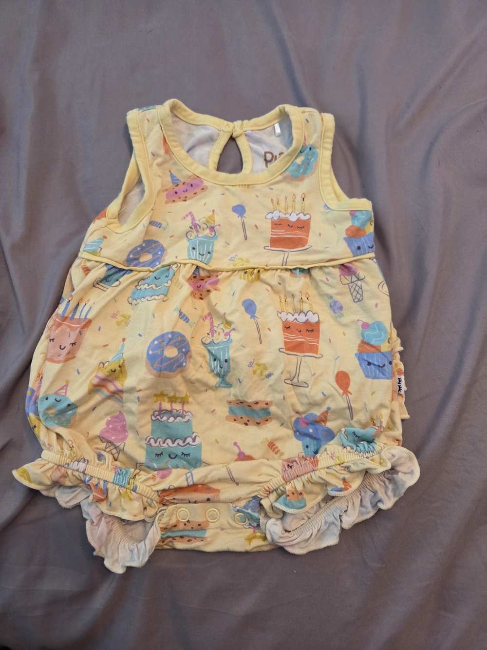 Little Sleepies Yellow Party Treats Baby Romper